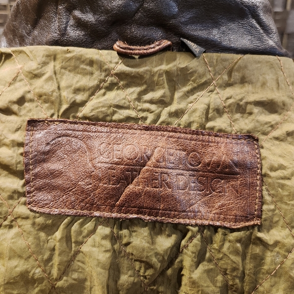 Vintage 80's Georgetown Leather Parka Jacket sz Medium - Picture 7 of 12